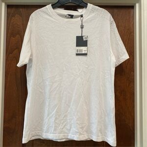 The Kooples Womens Embellished White T-Shirt SZ S NWT sm spot back rt shoulder